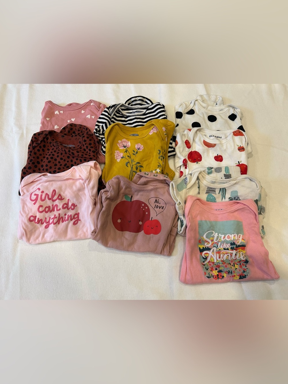10 baby girl onesie bundle